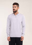 Mens Polo Jumper Long Sleeve Grey Polo Jumper - Lucca Menswear UK
