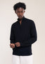 Mens Zip Neck Jumper Black Lucca Mens Clothing UK