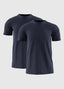 Pack Of 2 Men's Muscle Fit Navy T-Shirt