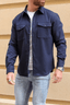 Men's Blue Premium Overshirt - Lucca Menswear