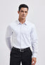 Men's White Cotton Blend Tailored Fit Shirt - Lucca Menswear