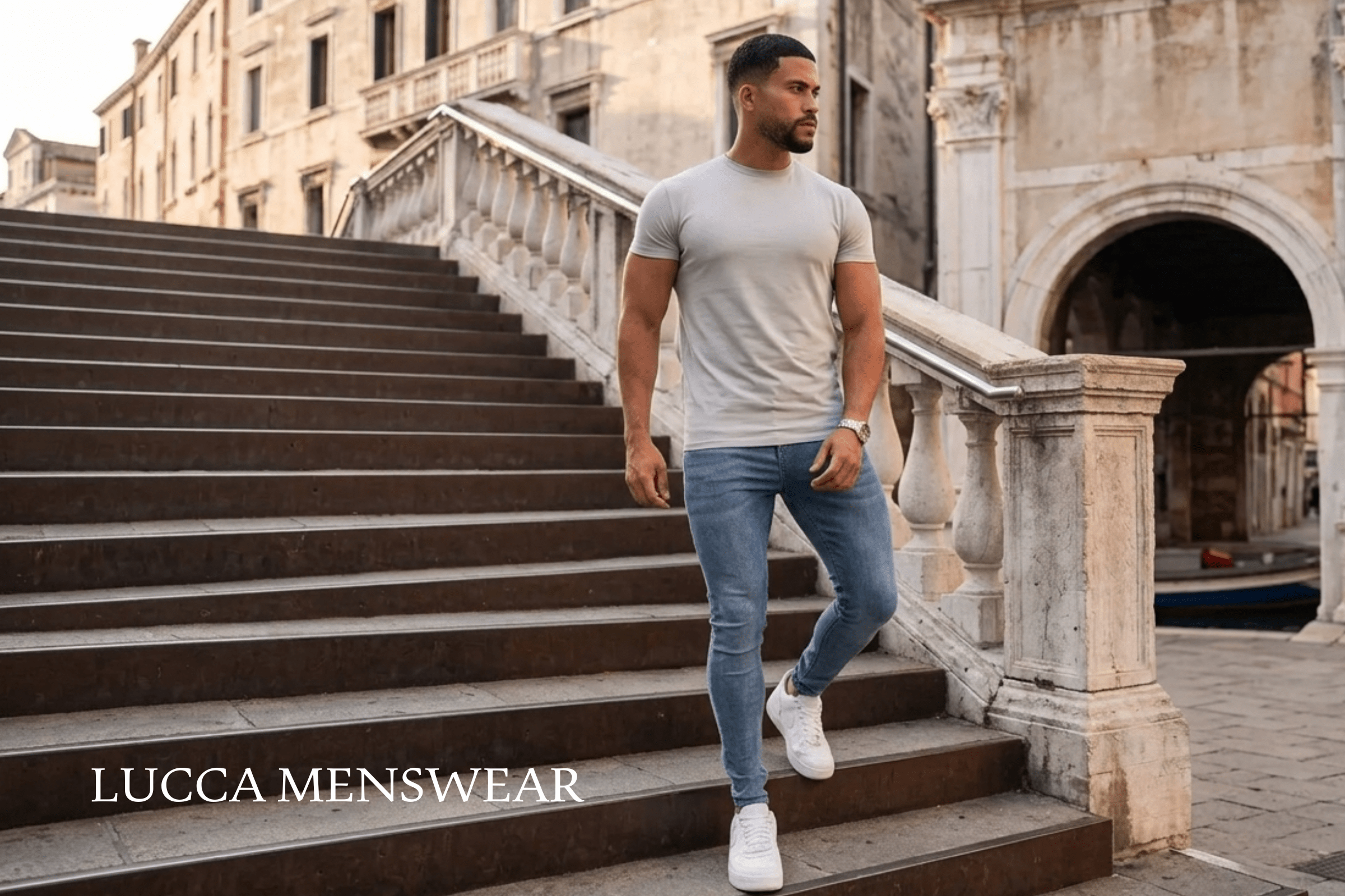 How to Style a Crew Neck T-Shirt - Lucca Menswear