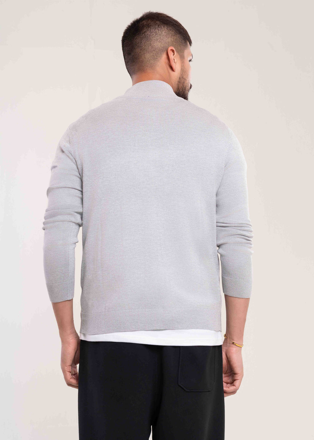 Mens Full Zip Jumper Grey - Lucca Menswear Full Zip Jumper Collection UK