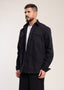 Mens Overshirt Black Shacket - Casual Shirt - Lucca Mens Clothing UK