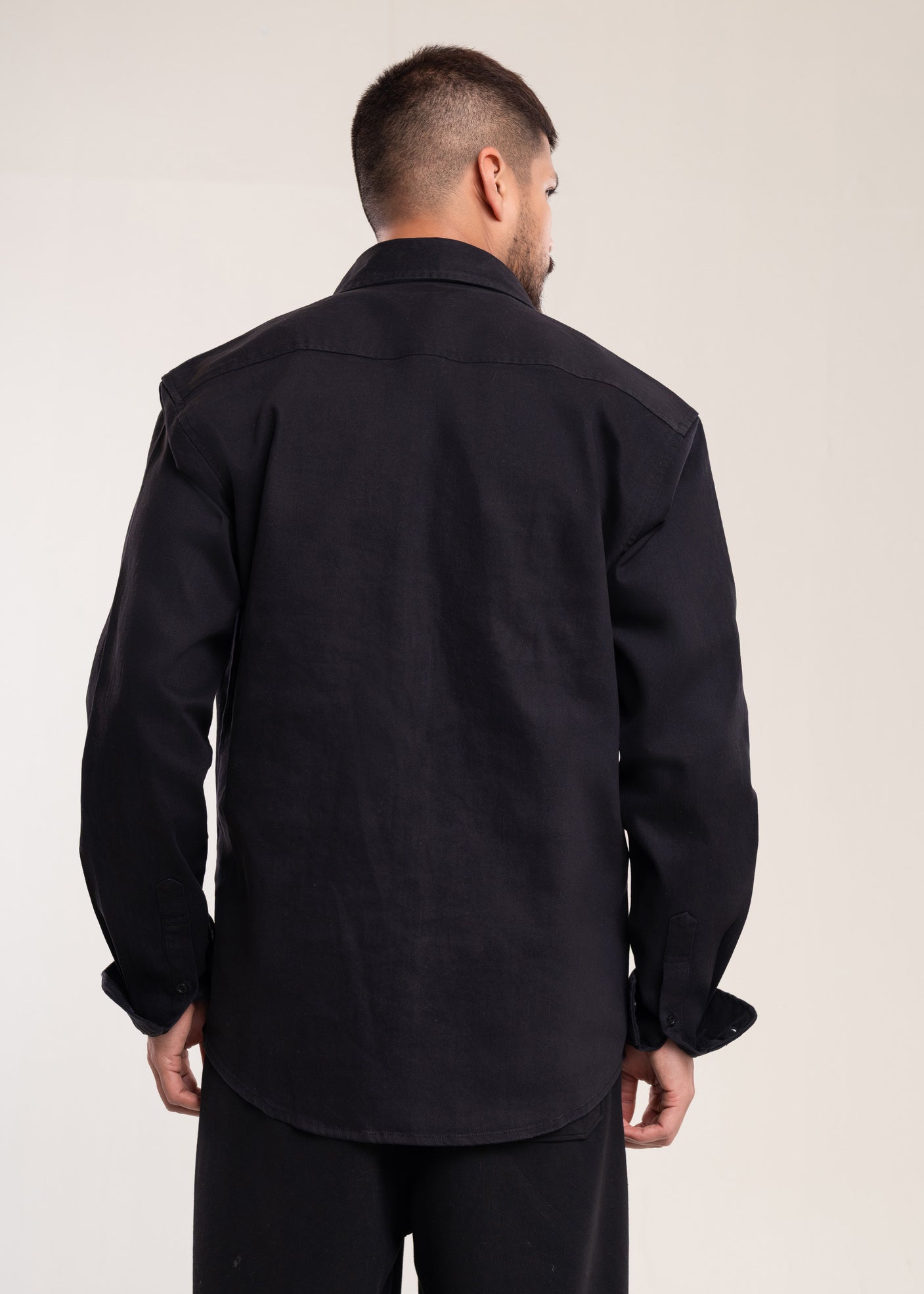 Mens Overshirt Black Shacket - Casual Shirt - Lucca Menswear UK