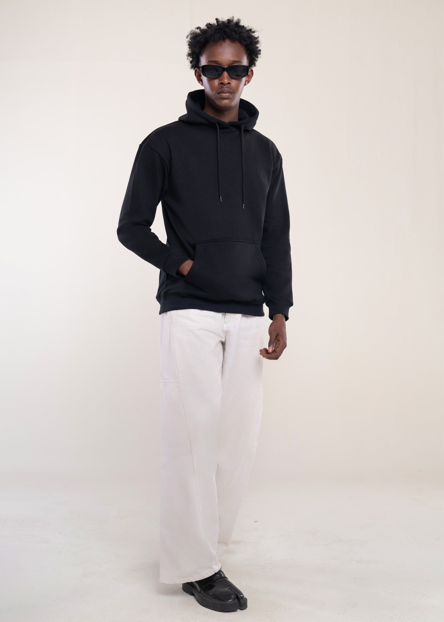 Mens Oversized Hoodie Black - Essentials Hoodie  - Lucca Mens Hoodies UK