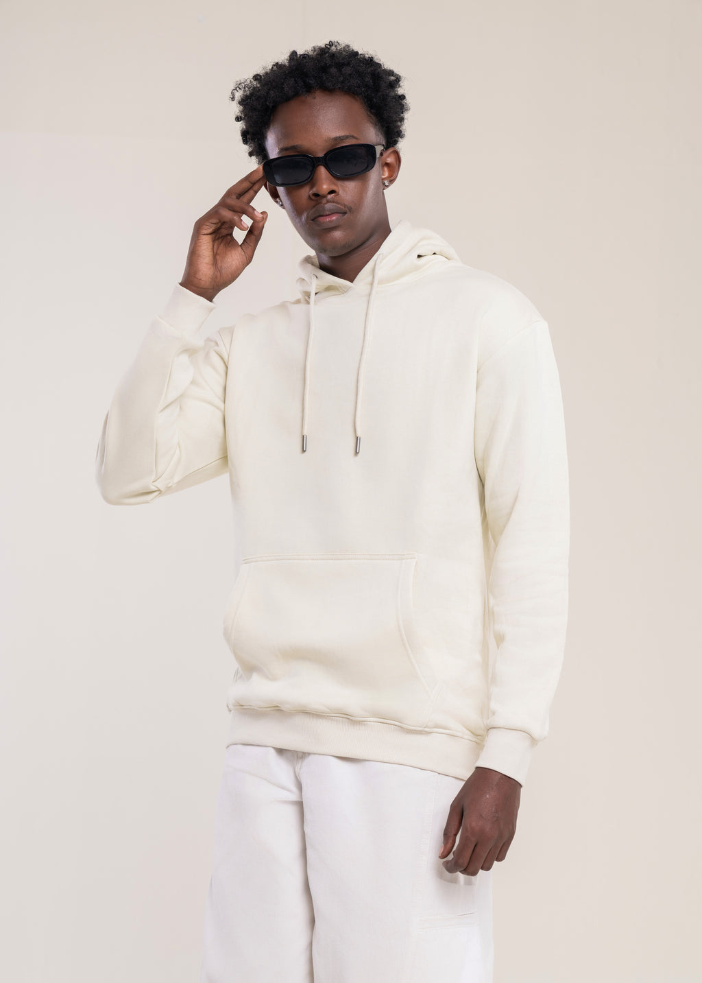 Mens Oversized Hoodie Cream - Essentials Hoodie  - Mens Hoodies Collection UK