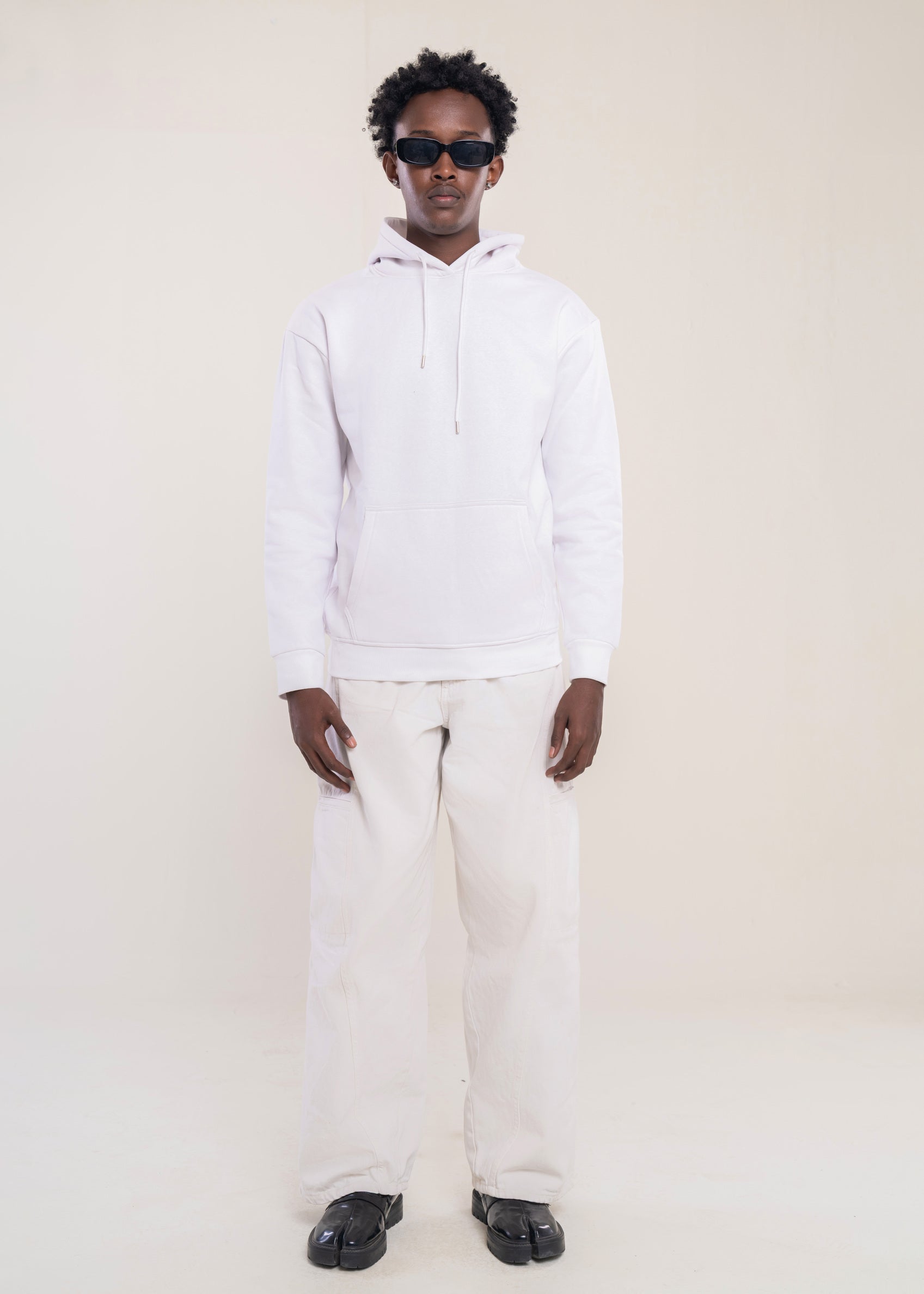 Mens Oversized Hoodie White - Mens Essentials Hoodie - Lucca Menswear Hoodies Collection