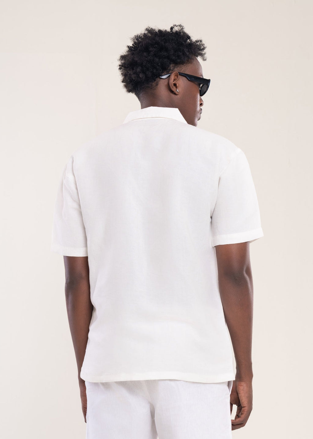 Mens Polo Shirts White - Linen Shirt - Lucca Menswear Shirt Collection UK