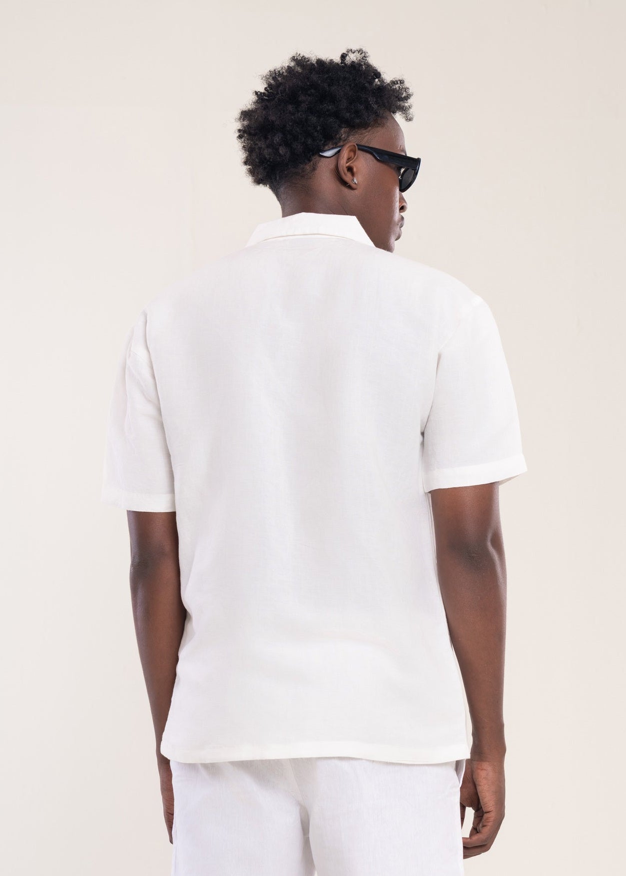 Mens Polo Shirts White - Linen Shirt - Lucca Menswear Shirt Collection UK