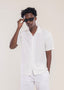 Mens Polo Shirts White - Linen Shirt - Lucca Menswear Shirt Collection UK