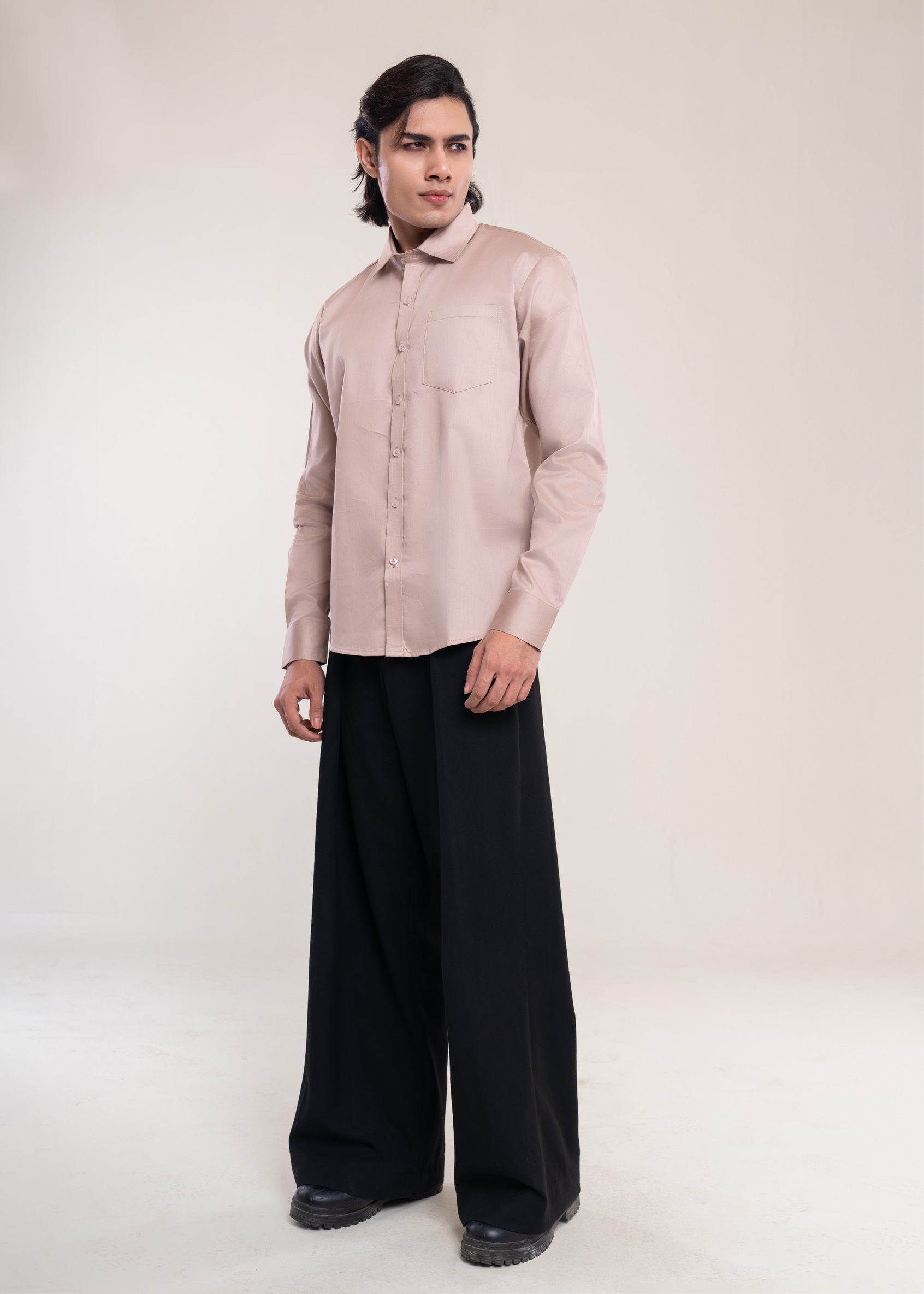 Mens Shirts Beige - Casual Shirt - Lucca Menswear Shirt Collection UK