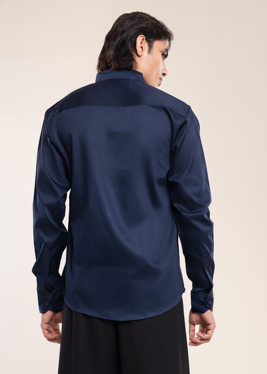 Mens Shirts Navy Back - Casual Shirt - Lucca Menswear Shirt Collection UK