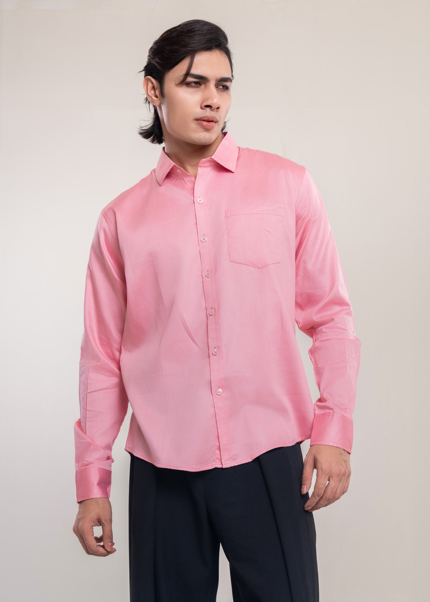 Mens Shirts Pink - Casual Shirt - Lucca Menswear Shirt Collection UK Main image