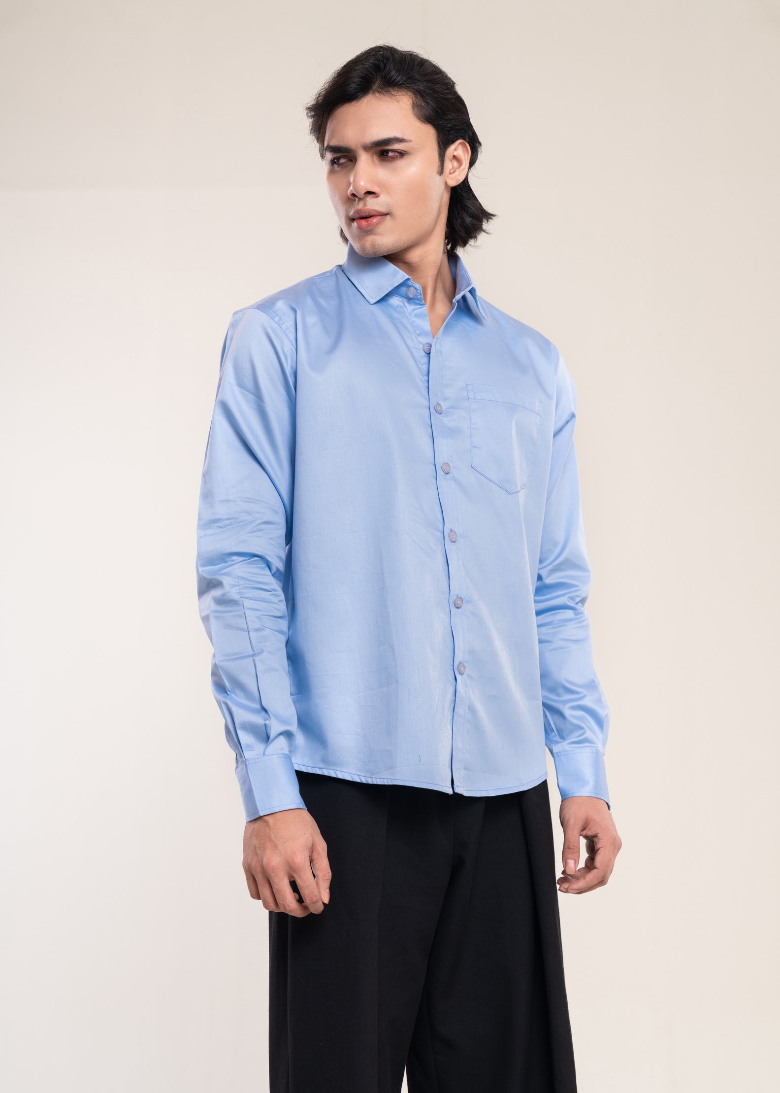 Mens Shirts Sky Blue - Casual Shirt - Lucca Menswear Shirt Collection UK Main image