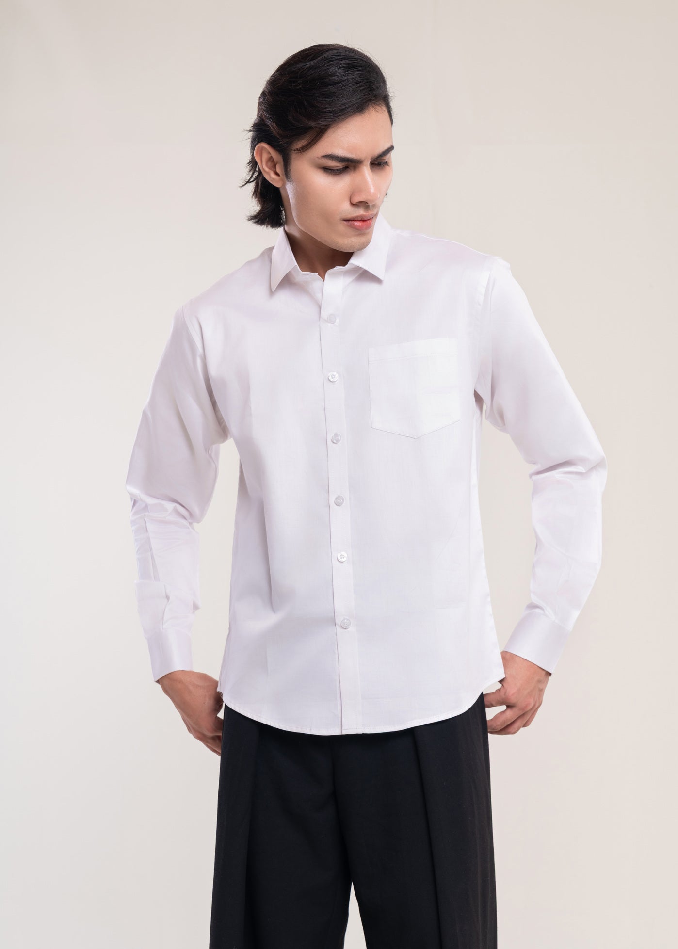 Men's Cotton Smart Casual Shirt In White Secondary image