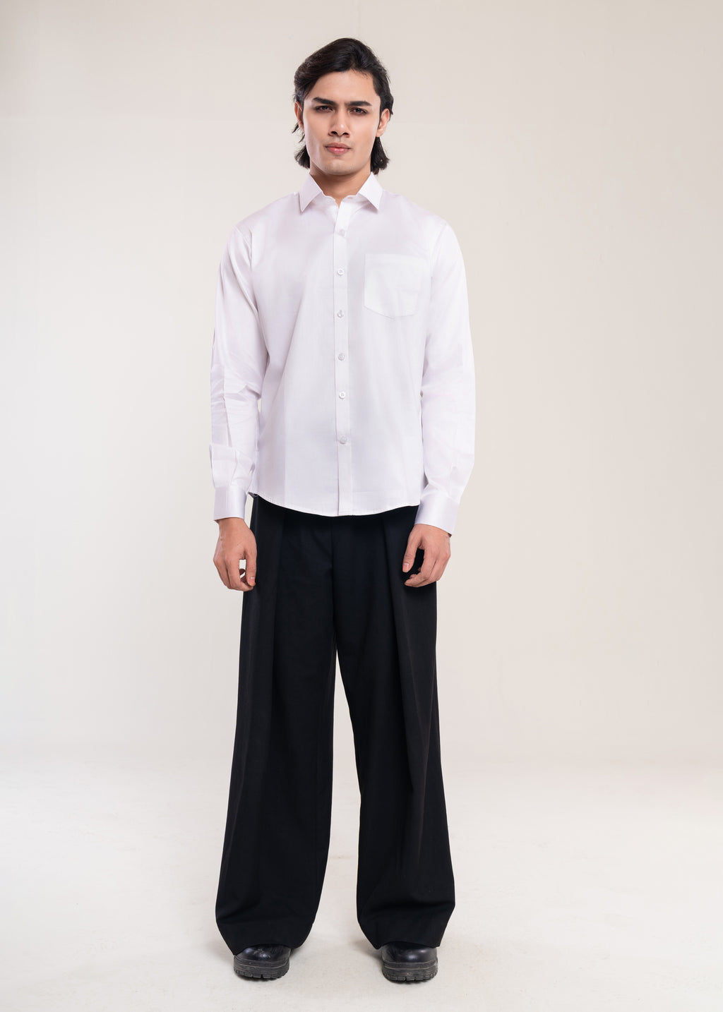 Mens Shirts White - Casual Shirt - Lucca Menswear Shirt Collection UK