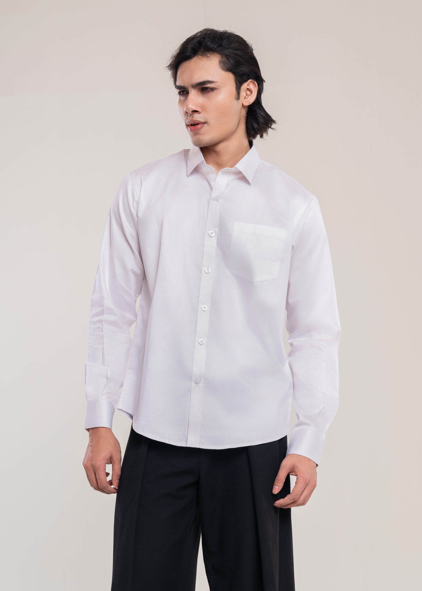 Mens Shirts White - Casual Shirt - Lucca Menswear Shirt Collection UK Main image