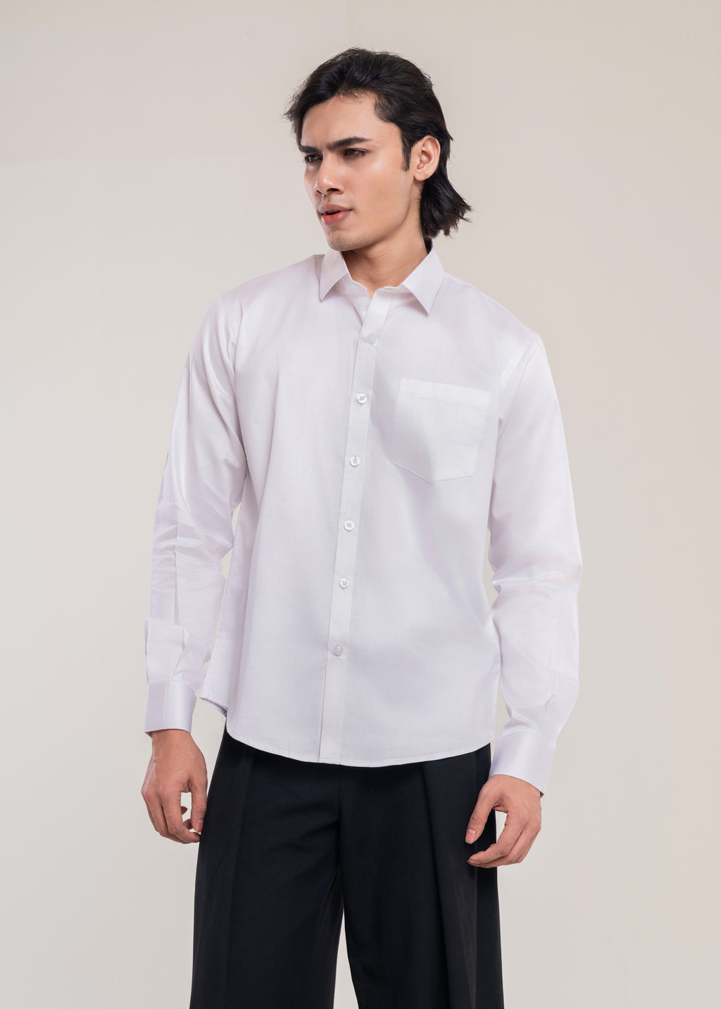 Mens Shirts White - Casual Shirt - Lucca Menswear Shirt Collection UK