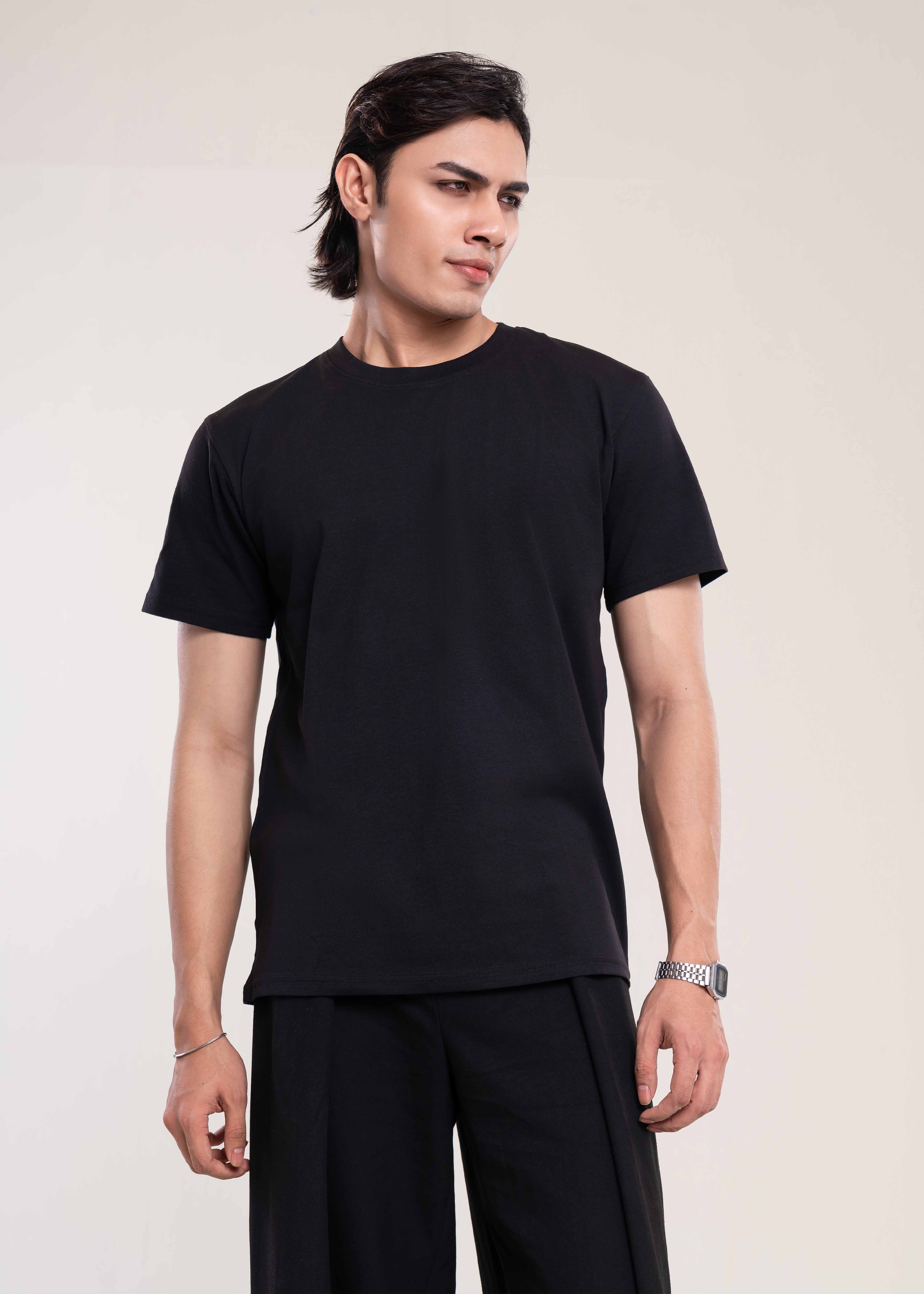 Mens T Shirts Black - Menswear T Shirts - Lucca Collection UK Main image