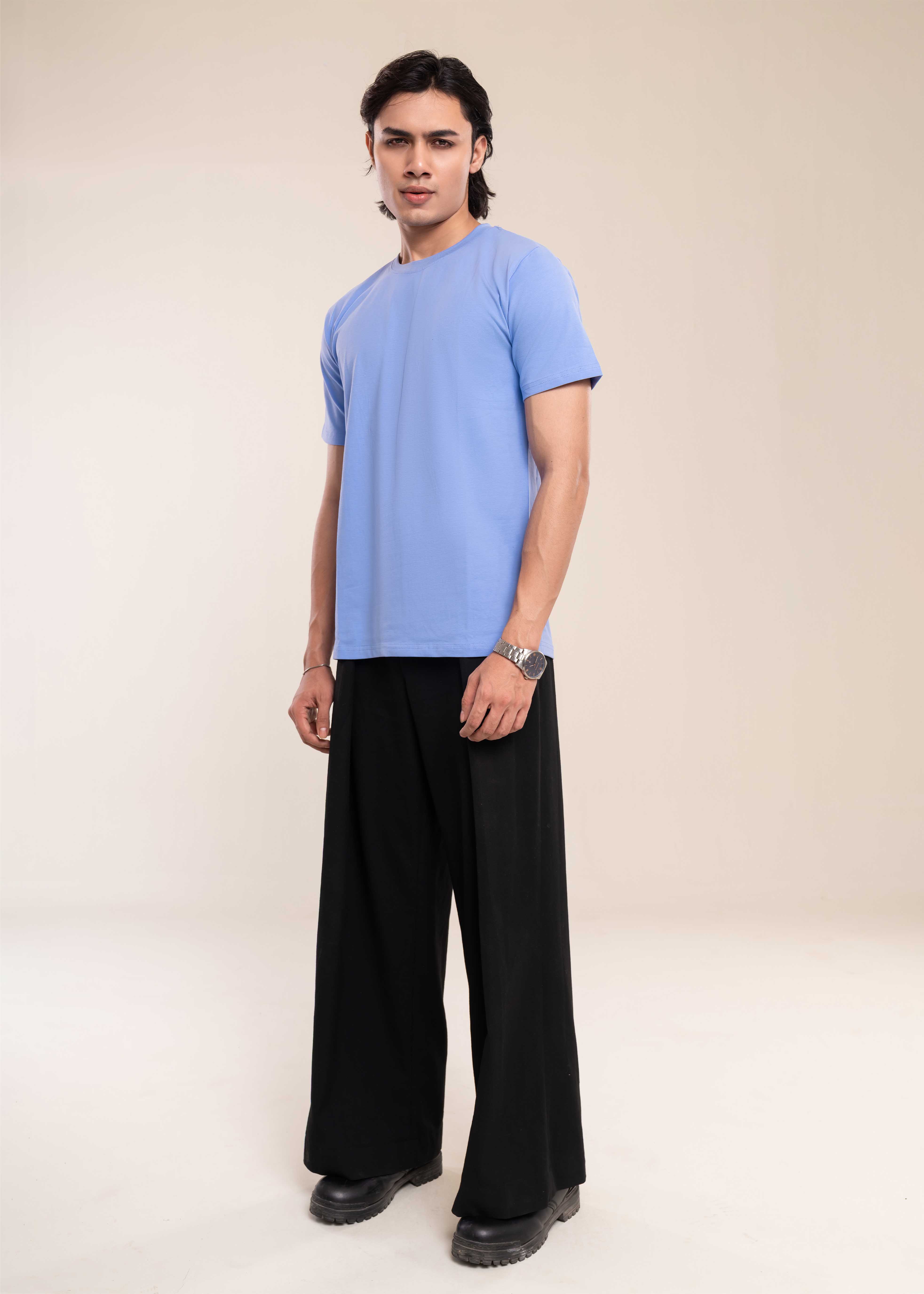 Muscle Fit Rich Cotton Blue T-Shirt Secondary image