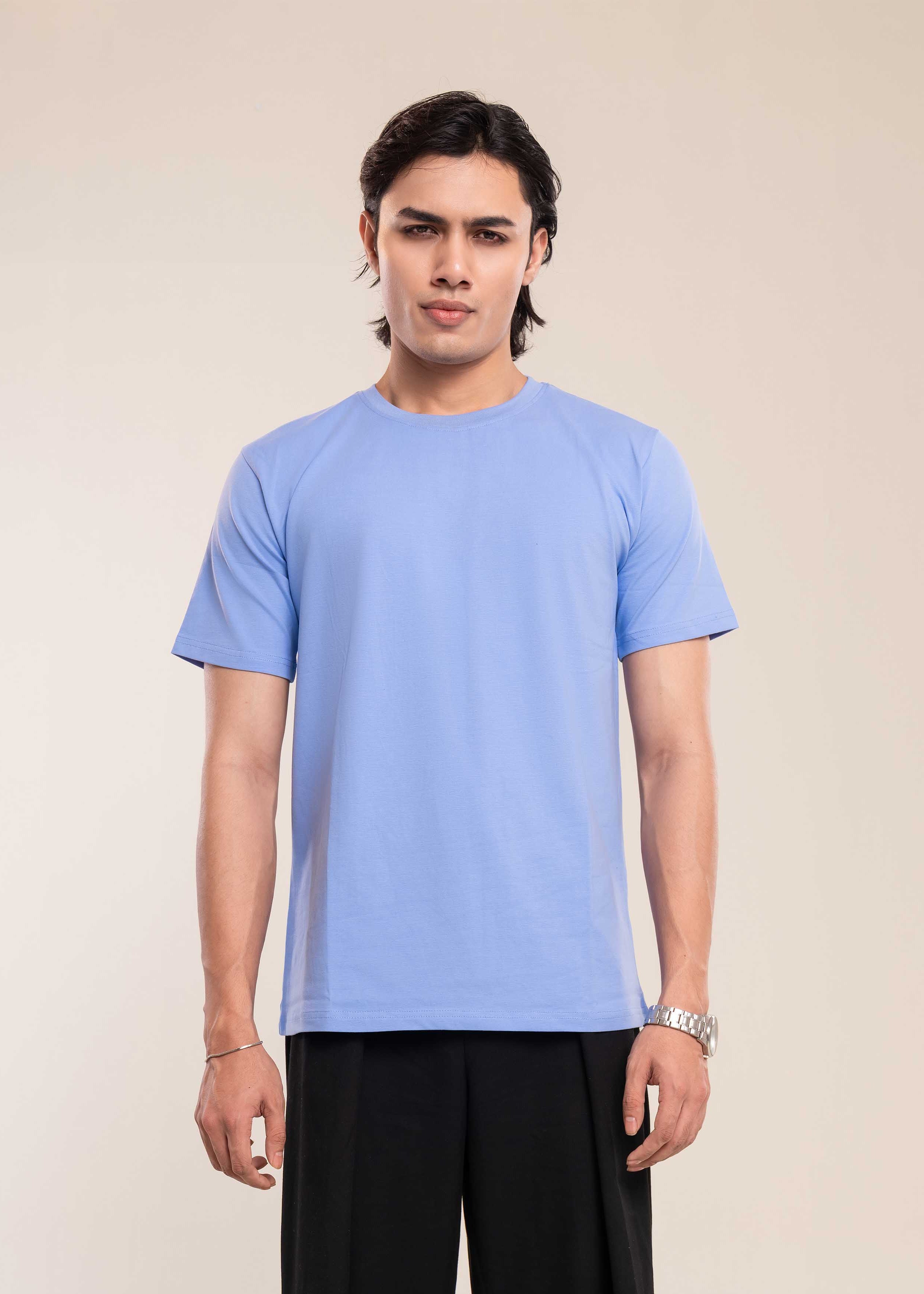 Pack Of 2 Men's Muscle Fit Sky Blue T-Shirt Secondary image