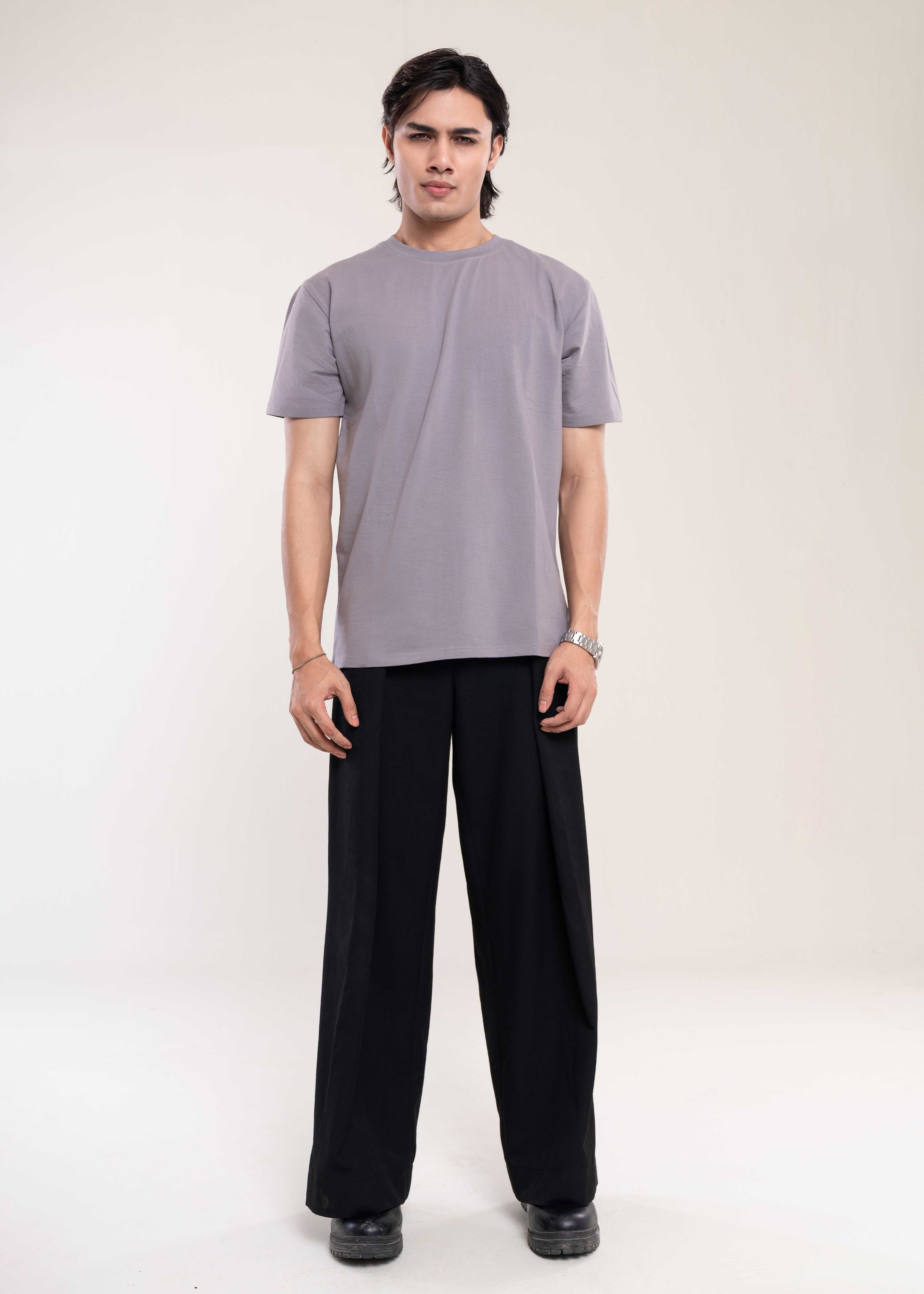 Mens T Shirts Grey - Casual T Shirts - Lucca Menswear T Shirts Collection UK