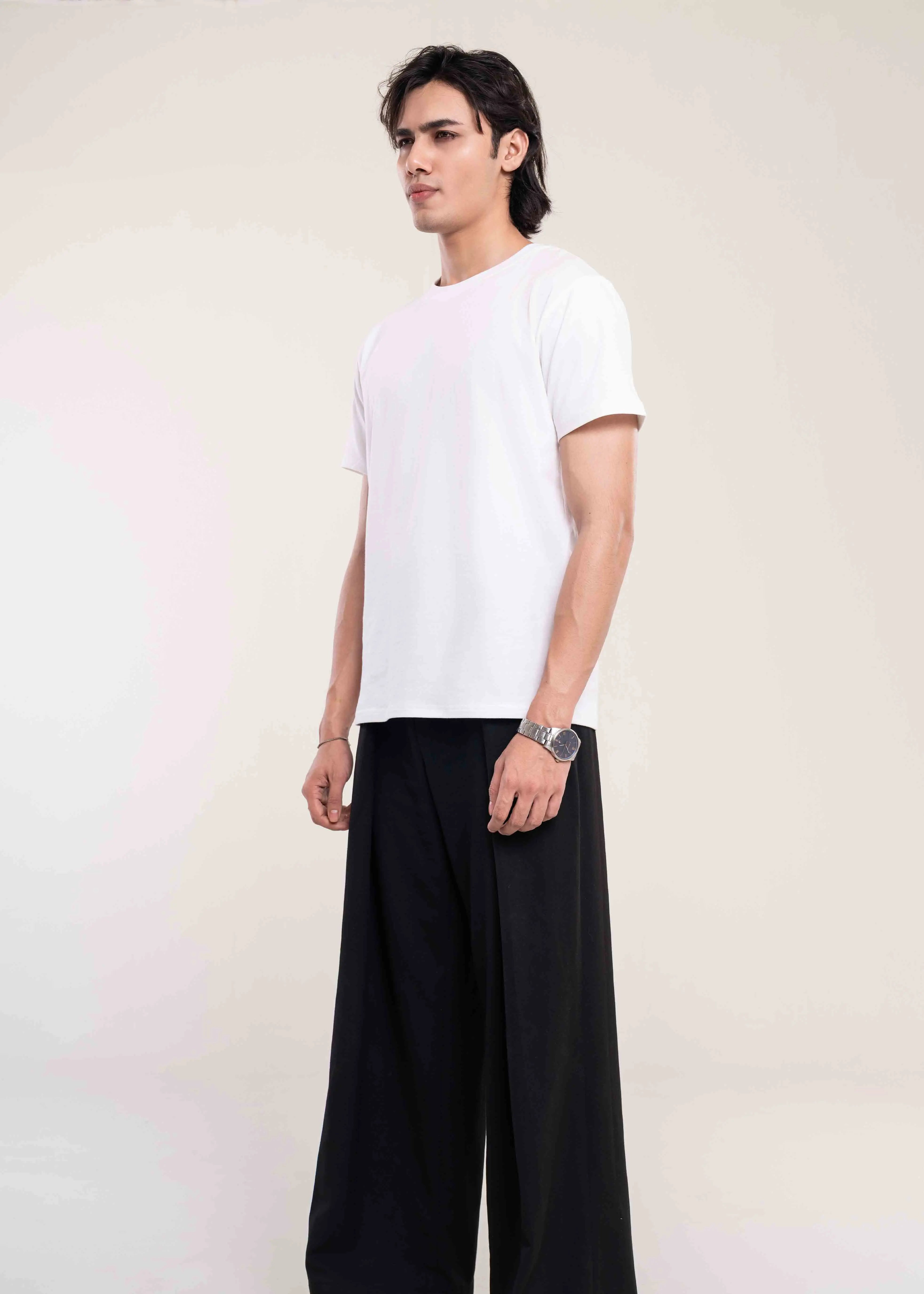 Men's White Muscle Fit Cotton T-Shirt Secondary image