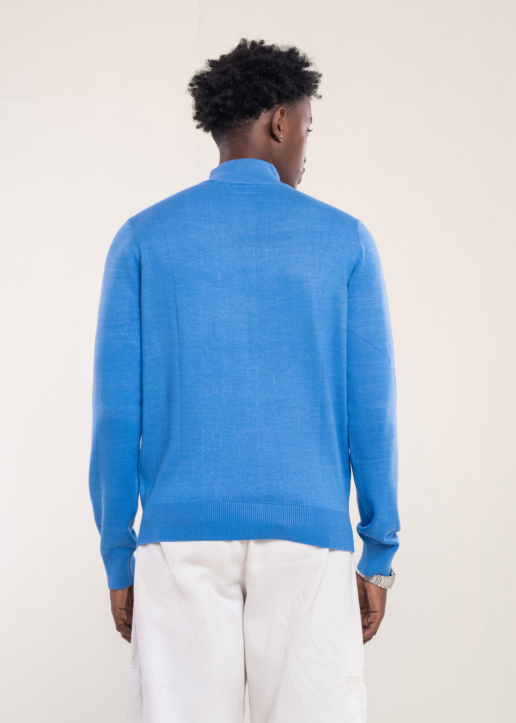 Mens Zip Neck Jumper Blue - Half Zip Jumper Collection UK