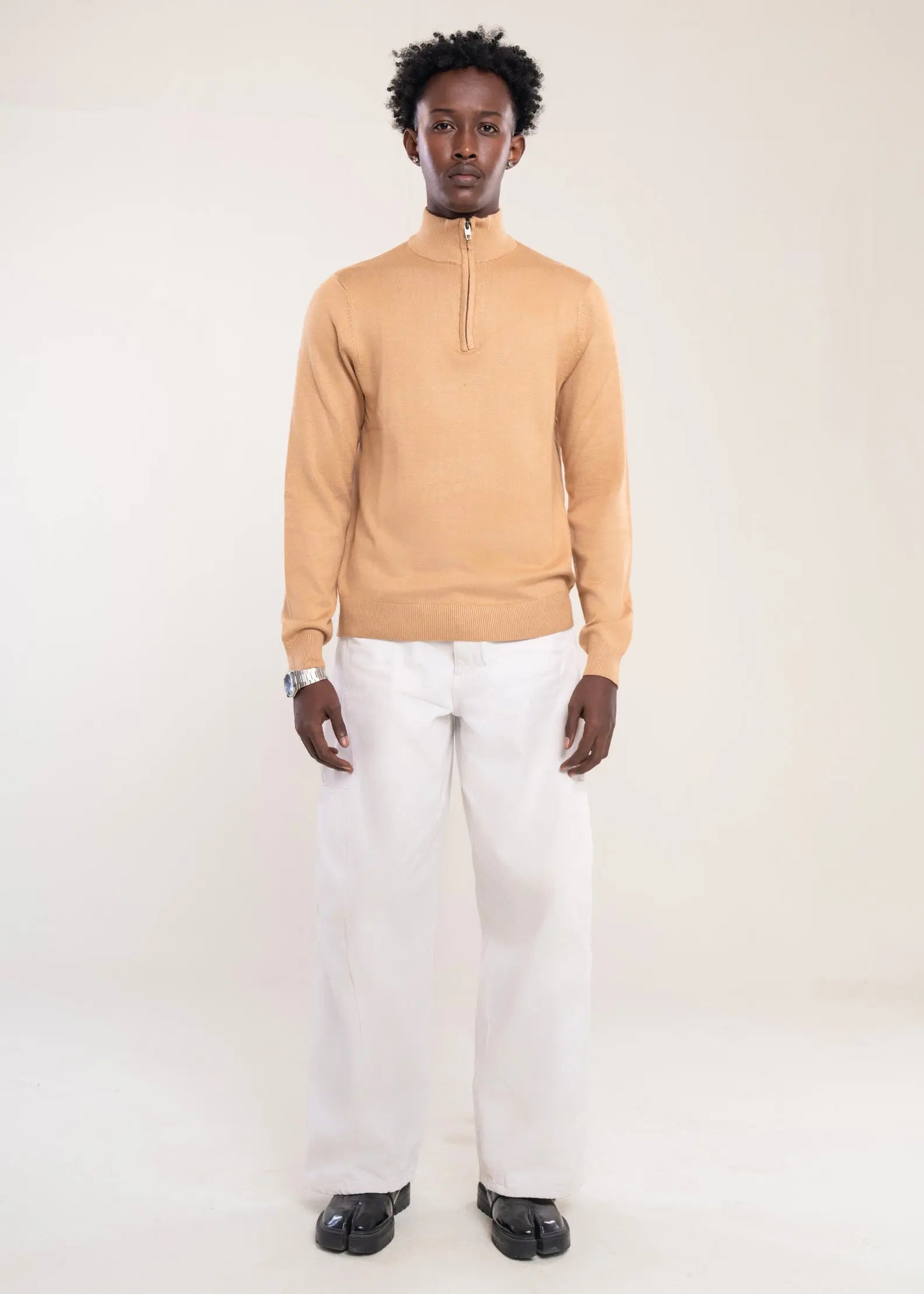 Mens Zip Neck Jumper Bronze Half Zip Jumper And Quarter Zip Jumper