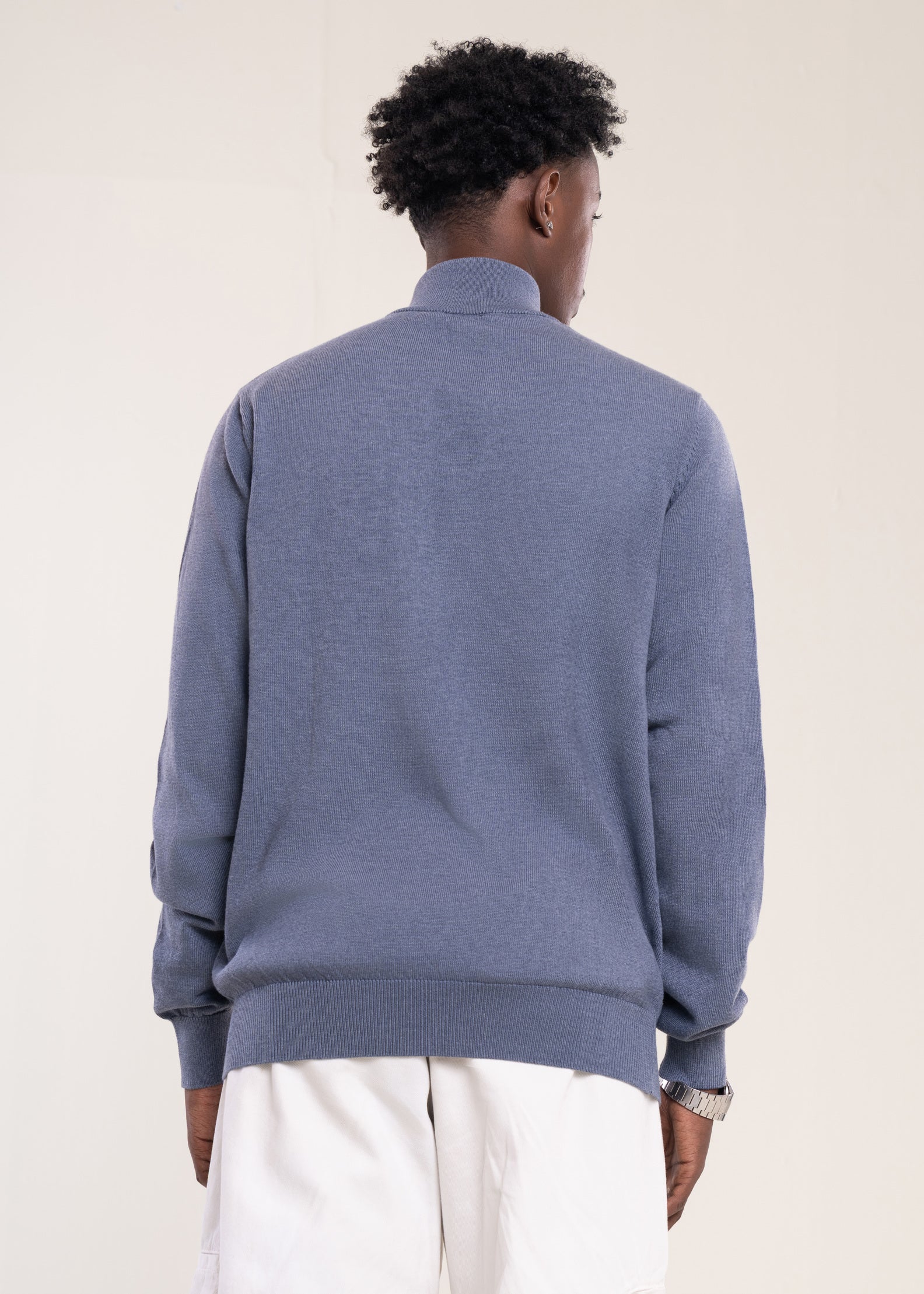 Mens Zip Neck Jumper Charcoal - Half Zip And Quarter Zip Jumper - Lucca Menswear UK