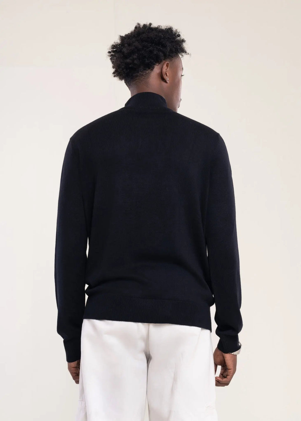 Mens Zip Neck Jumper Collection Black - Lucca Menswear UK