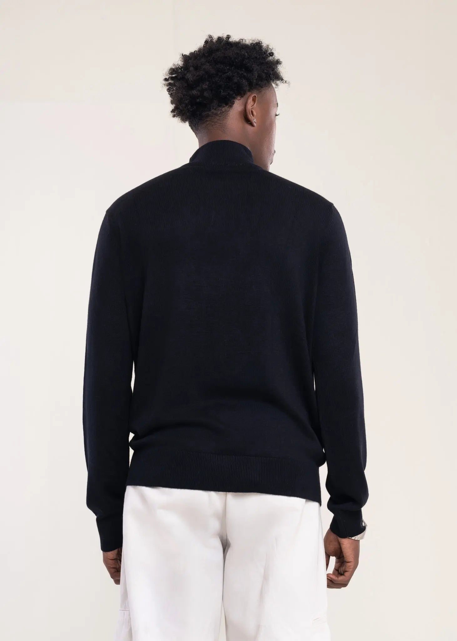 Mens Zip Neck Jumper Collection Black - Lucca Menswear UK