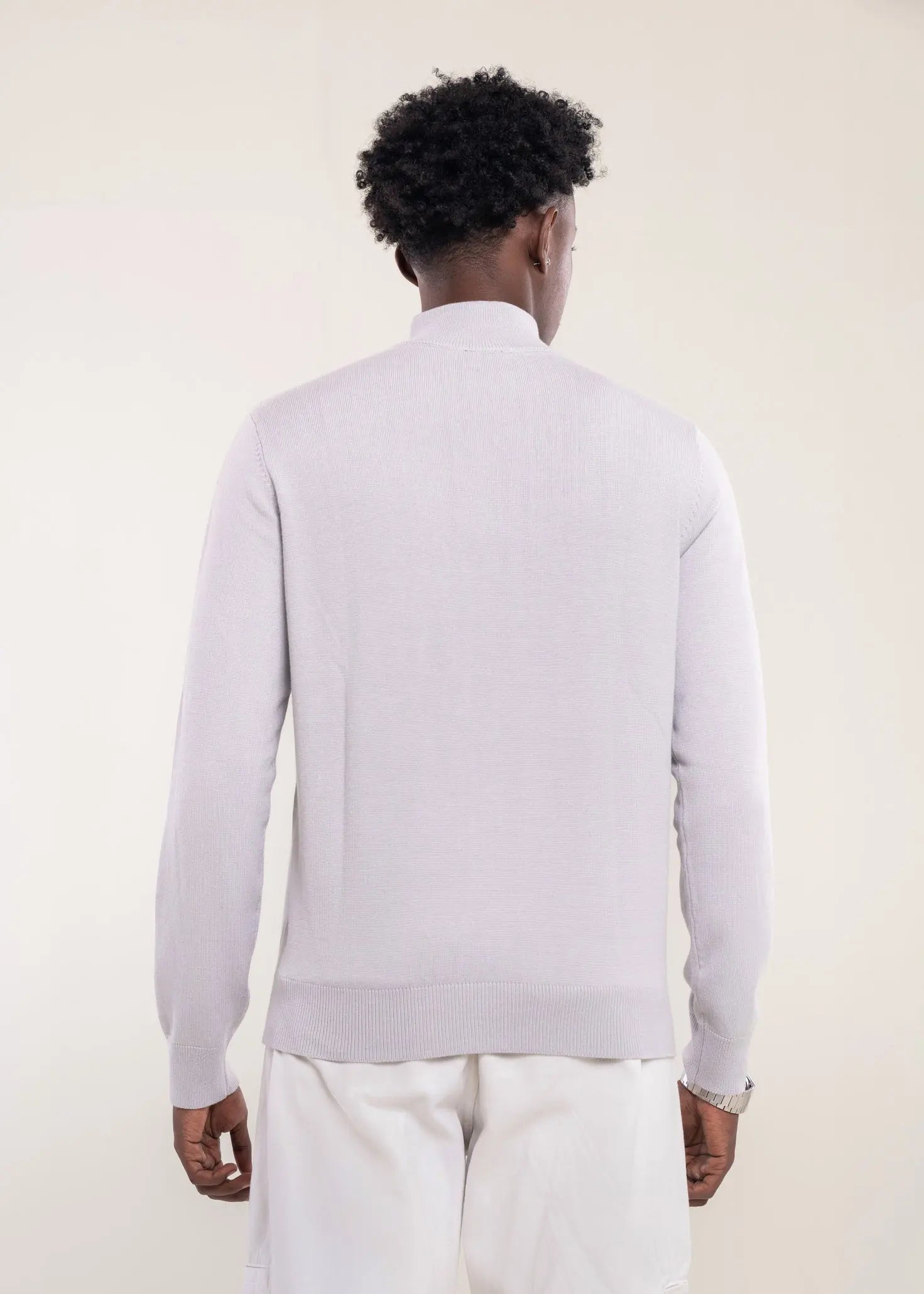 Mens Zip Neck Jumper Grey Lucca Mens Clothing UK