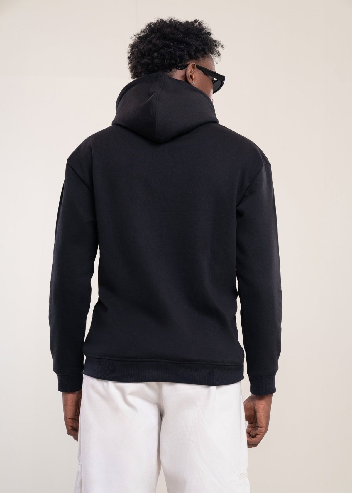 Men's Black Cotton Hoodie - Lucca Menswear