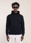 Men's Black Cotton Hoodie - Lucca Menswear