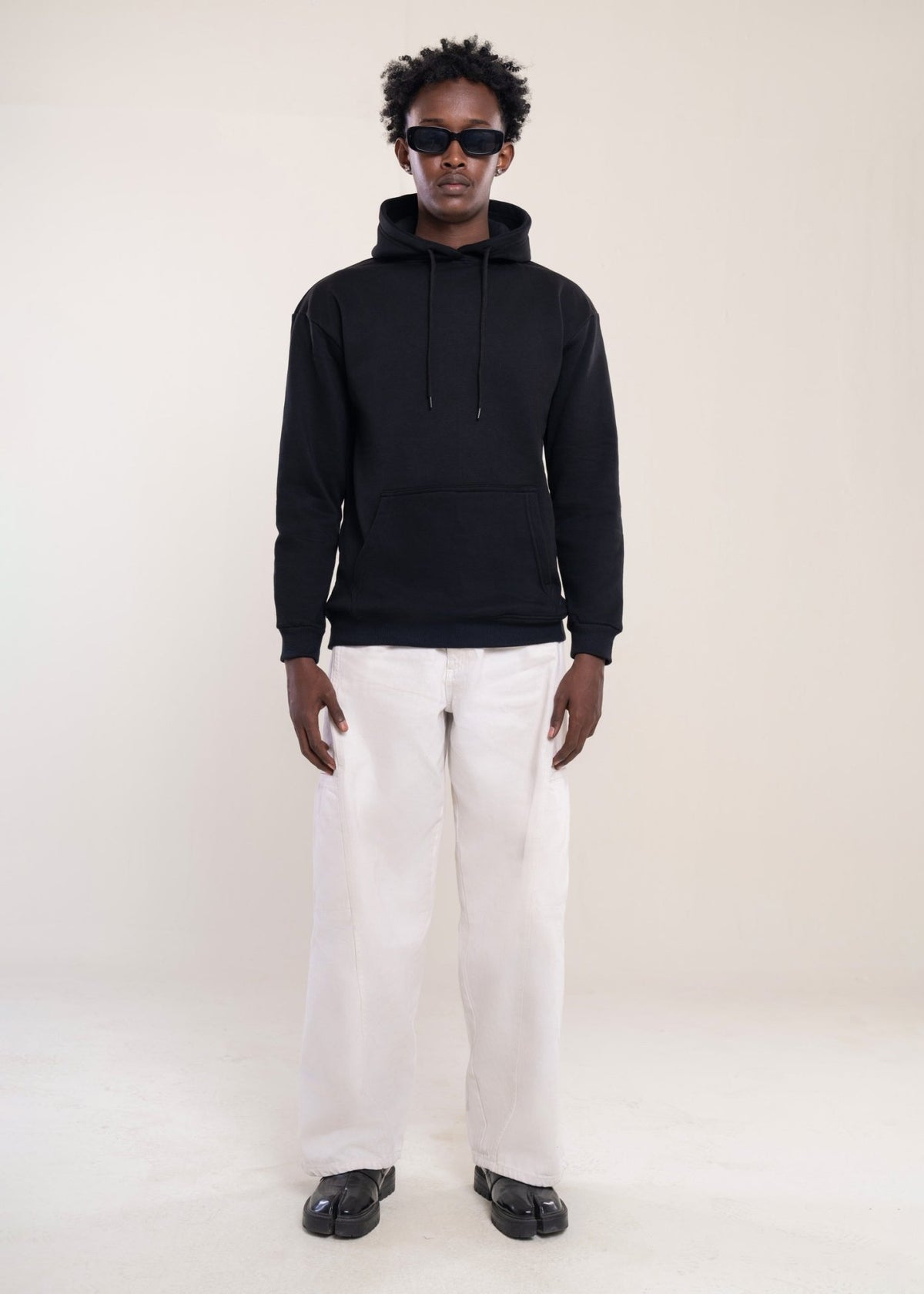 Men's Black Cotton Hoodie - Lucca Menswear