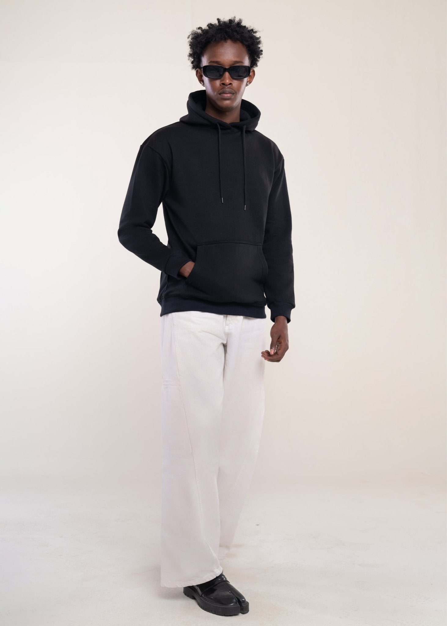 Men's Black Cotton Hoodie Secondary image