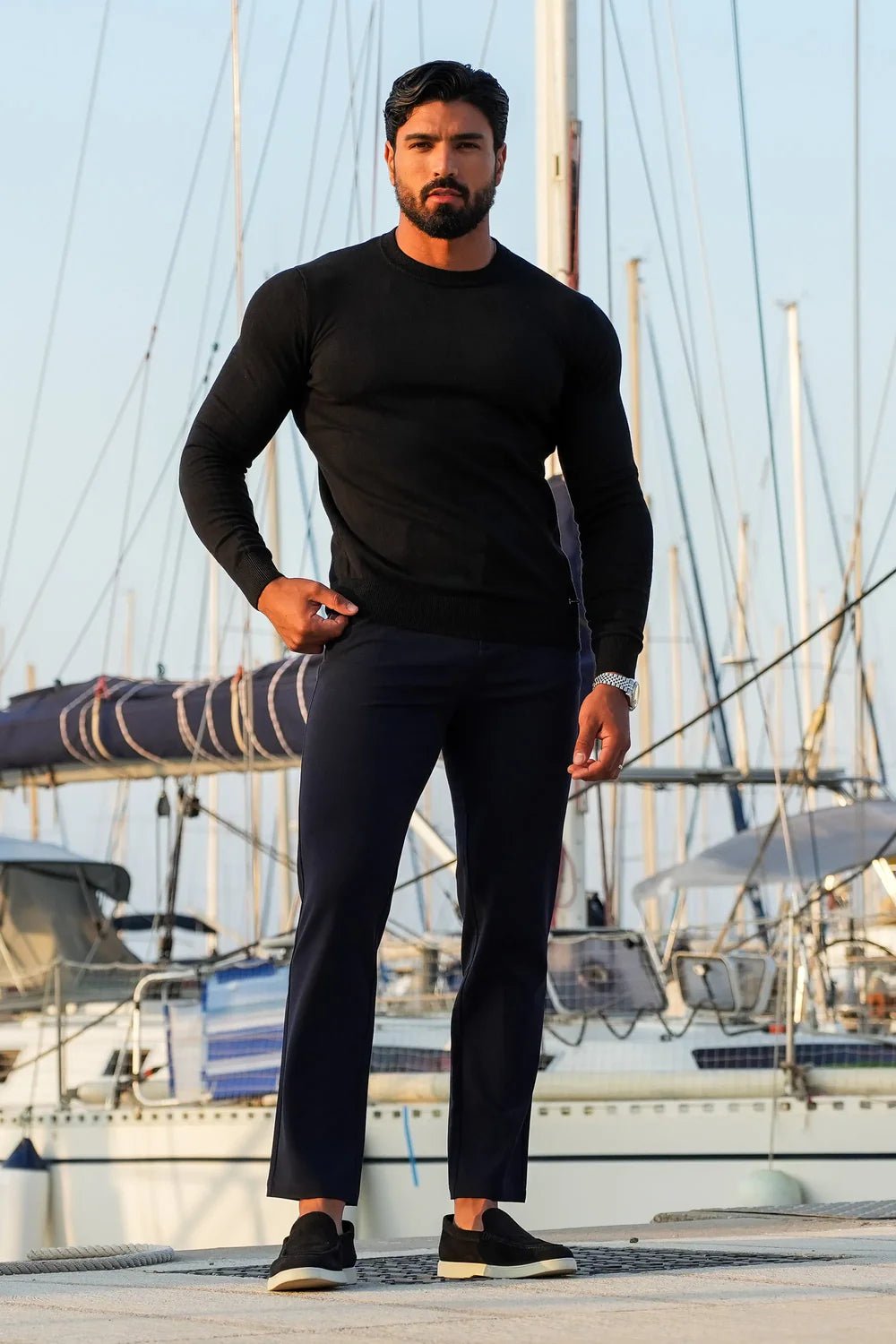 Men's Black Crew Neck Sweater Secondary image