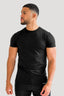 Men's Black Muscle Fit Crew Neck T-Shirt - Lucca Menswear