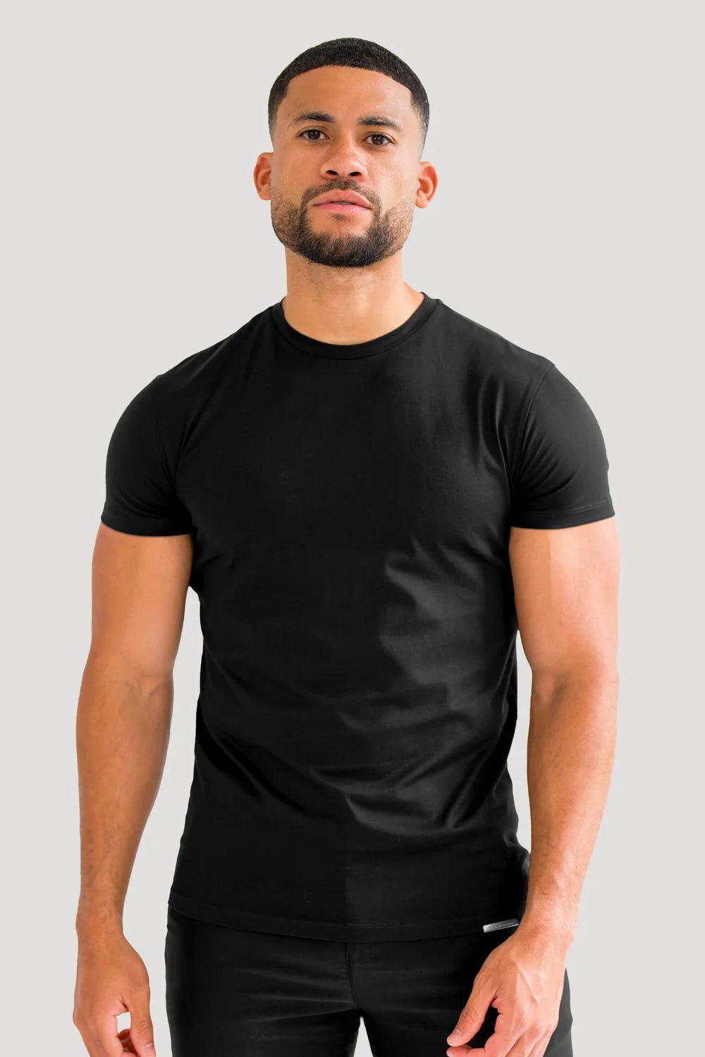 Men's Black Muscle Fit T-Shirt - Premium Cotton - Lucca Menswear