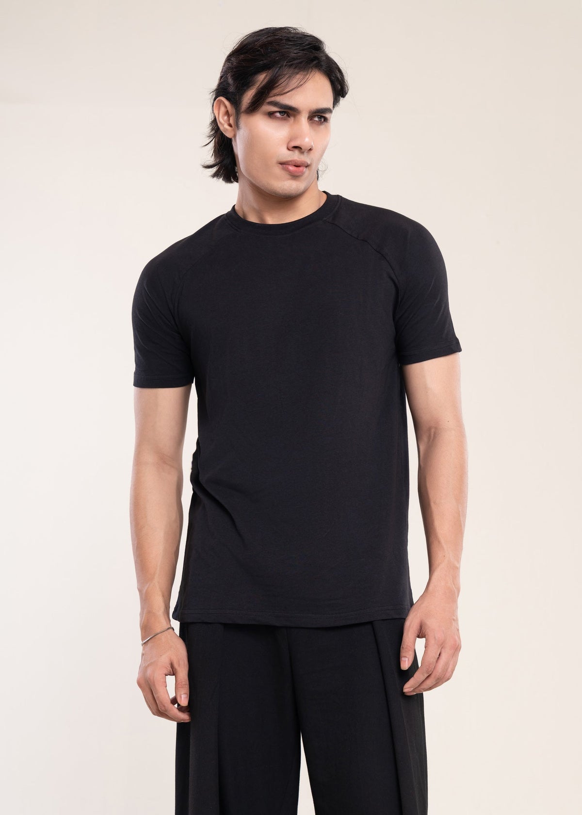 Men's Black Muscle Fit Training T-Shirt - Lucca Menswear Main image