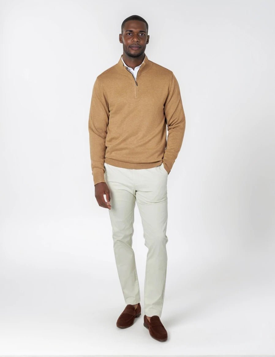 Men's Bronze Zip Neck Jumper Secondary image