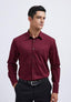 Men's Burgendy Cotton Blend Tailored Fit Shirt - Lucca Menswear