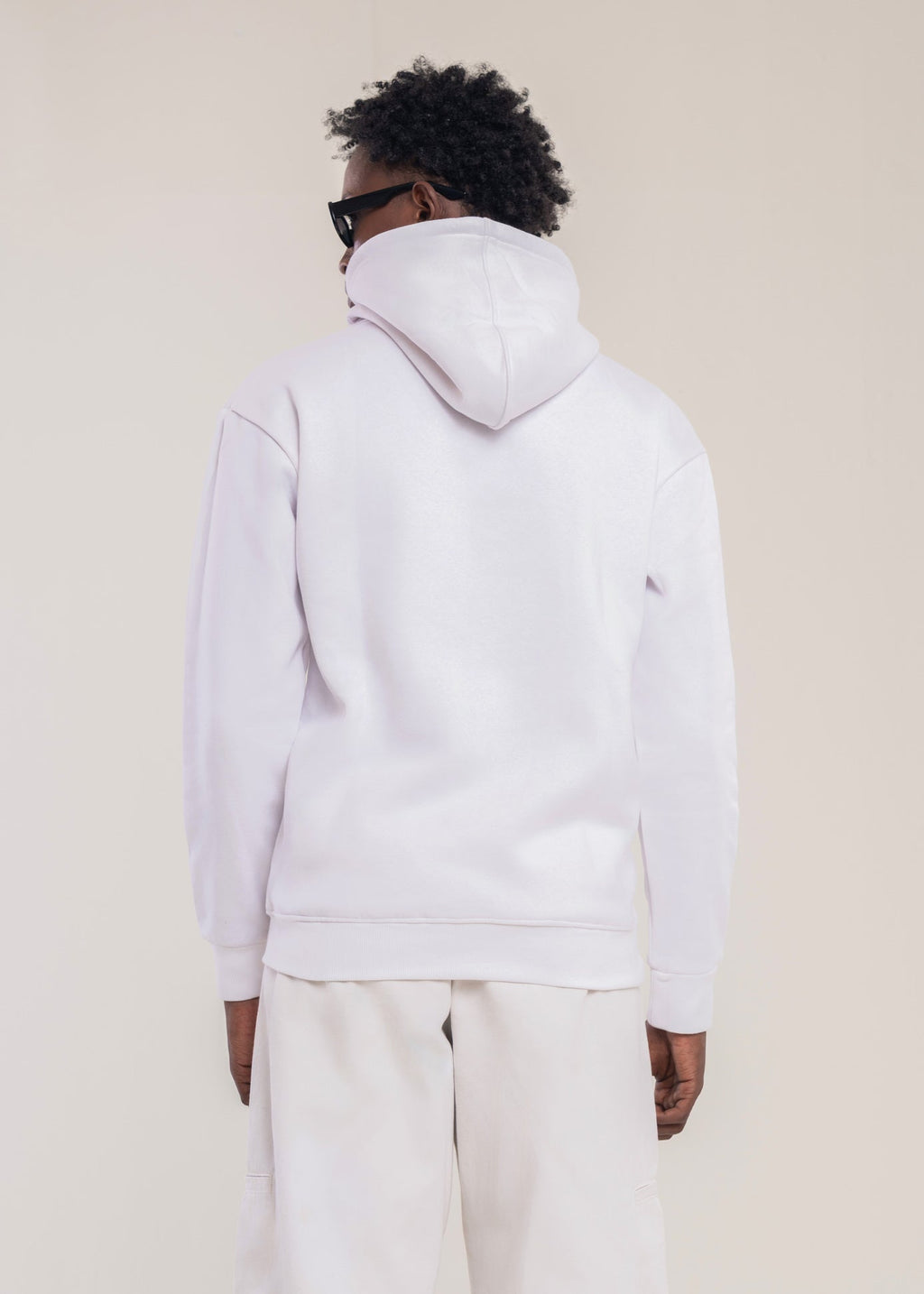 Men's Cotton Hoodie In White - Lucca Menswear