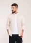 Men's Cream Full Zip Jumper - Lucca Menswear