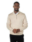 Men's Cream Zip Neck Jumper - Lucca Menswear
