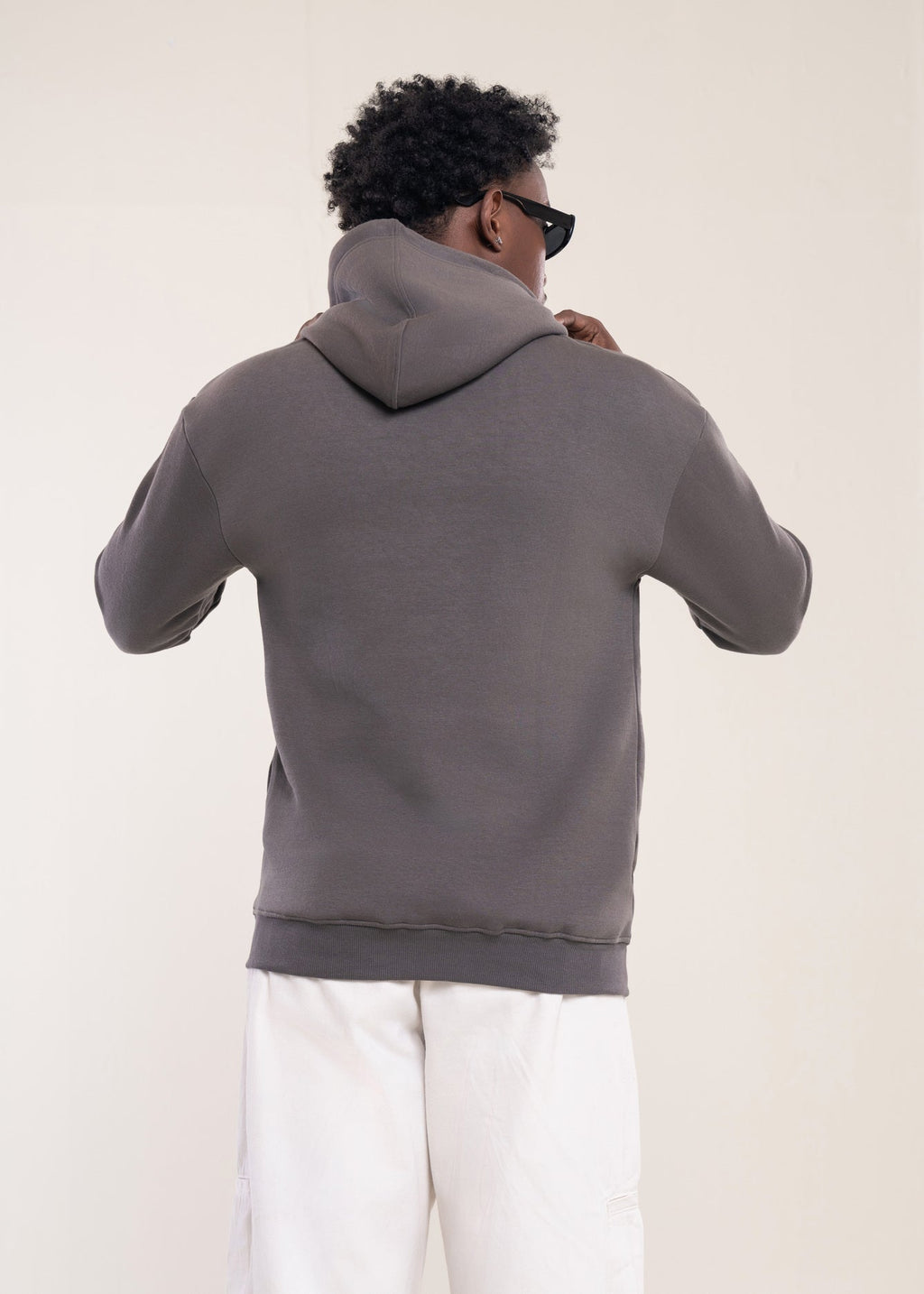 Men's Grey Cotton Hoodie - Lucca Menswear