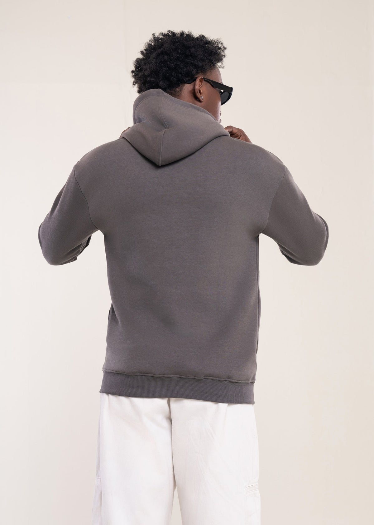 Men's Grey Cotton Hoodie - Lucca Menswear
