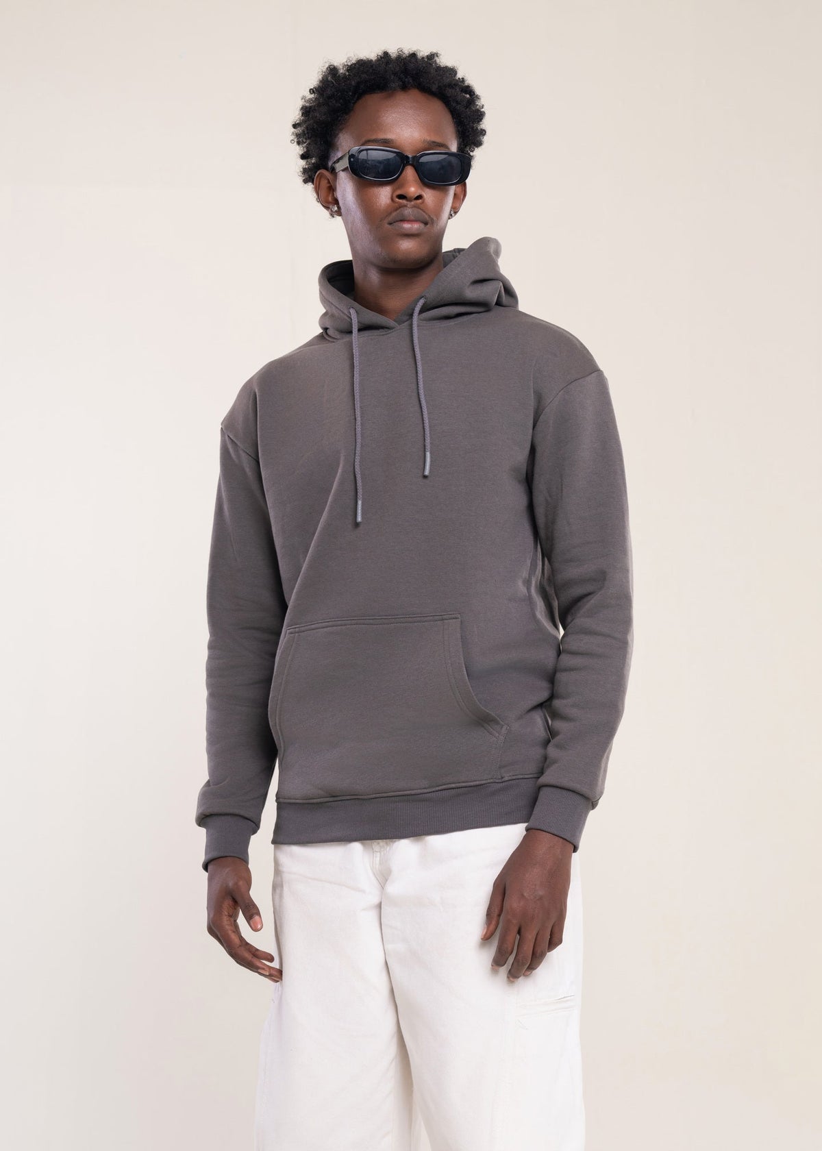 Men's Grey Cotton Hoodie - Lucca Menswear Main image